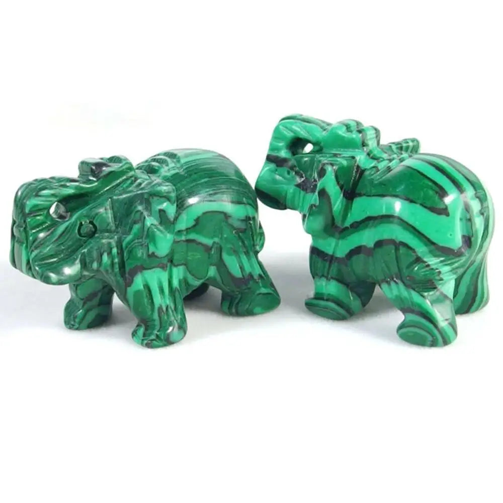 Mini Crystal Elephant Carvings