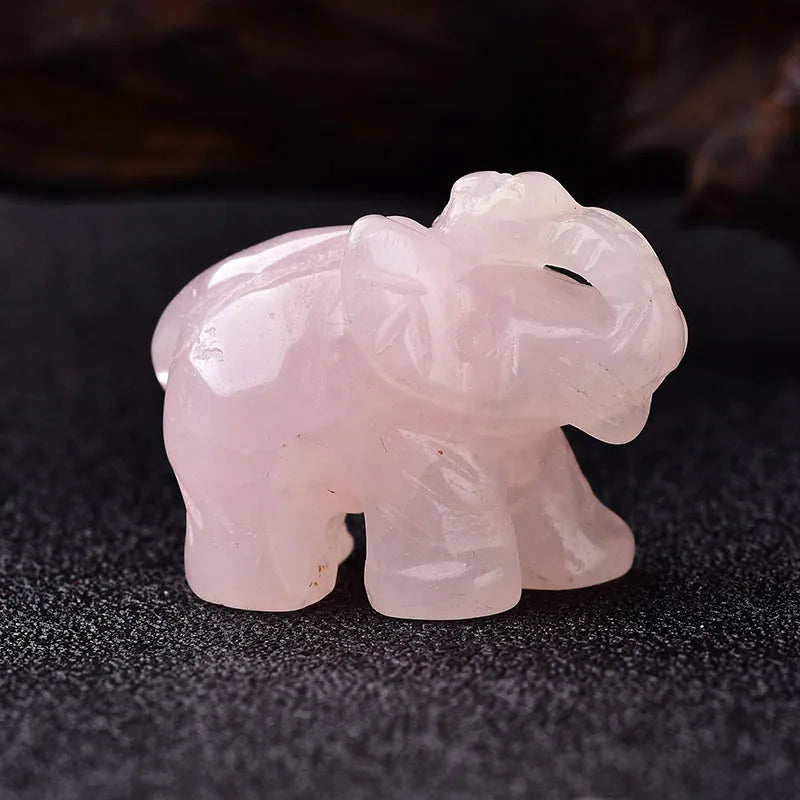 Mini Crystal Elephant Carvings