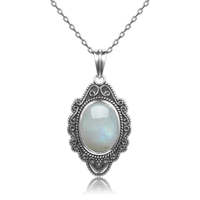 925 Sterling Silver Framed Crystal Necklace - Shield Collection