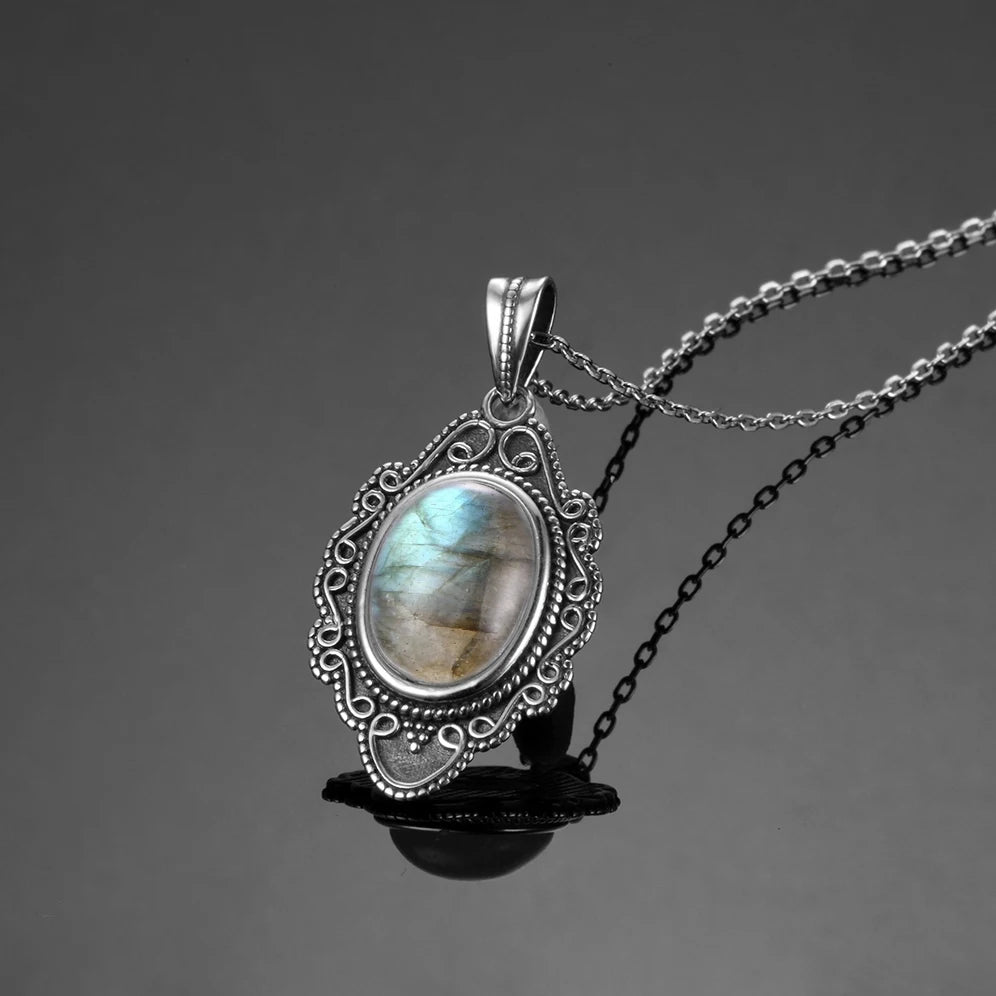 925 Sterling Silver Framed Crystal Necklace - Shield Collection