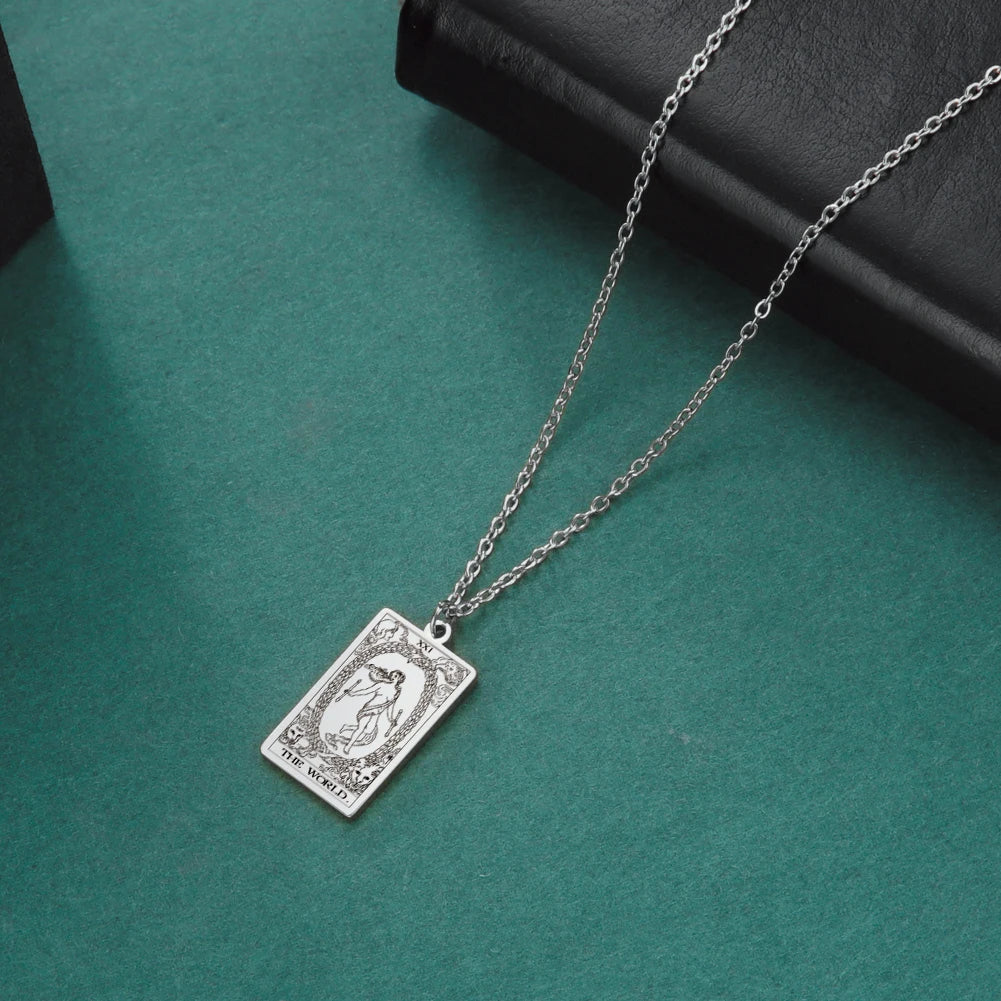 Stainless Steel Tarot Necklaces - Classic Collection - Rhodium, 14k Rose Gold or 18k Yellow Gold Plated