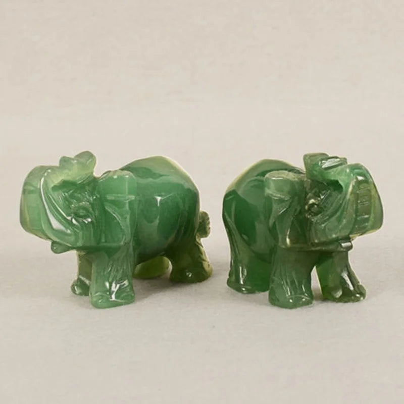 Mini Crystal Elephant Carvings