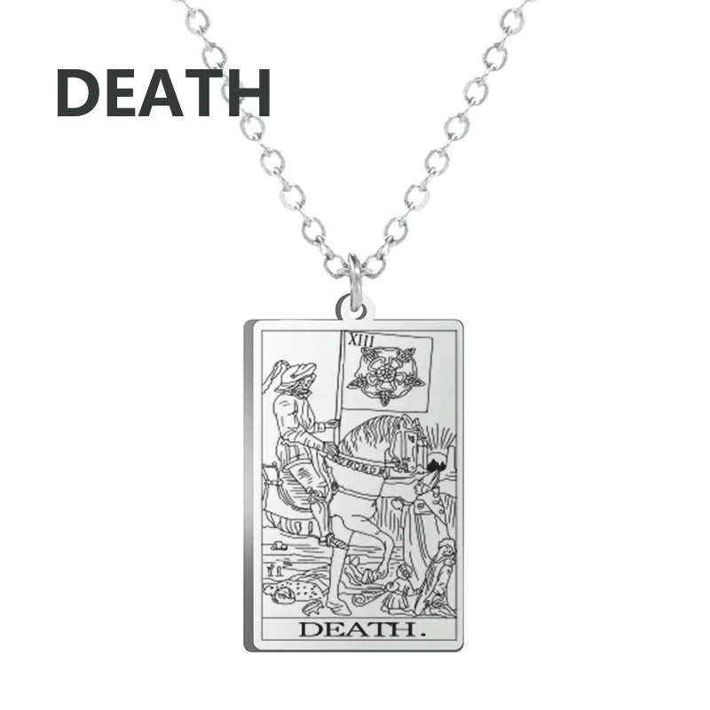 Stainless Steel Tarot Necklaces - Classic Collection - Rhodium, 14k Rose Gold or 18k Yellow Gold Plated