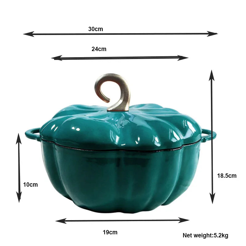 Cast Iron Pumpkin Dutch Oven - 3.5qt