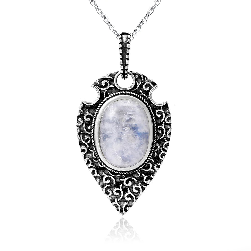 925 Sterling Silver Framed Crystal Necklace - Shield Collection