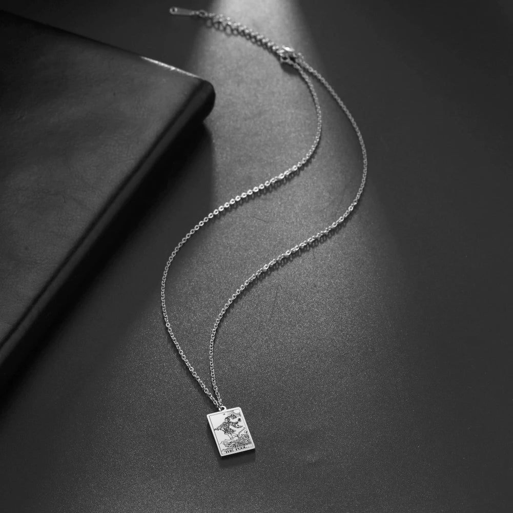 Stainless Steel Tarot Necklaces - Classic Collection - Rhodium, 14k Rose Gold or 18k Yellow Gold Plated