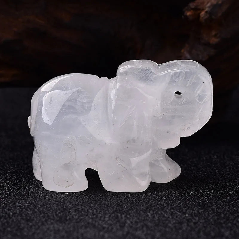 Mini Crystal Elephant Carvings