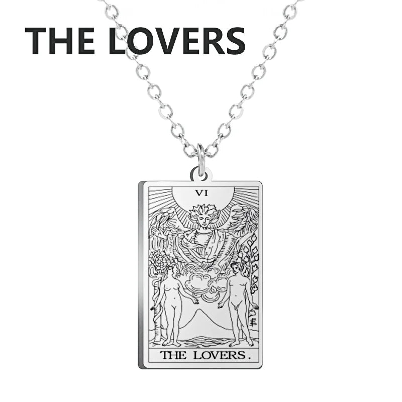 Stainless Steel Tarot Necklaces - Classic Collection - Rhodium, 14k Rose Gold or 18k Yellow Gold Plated