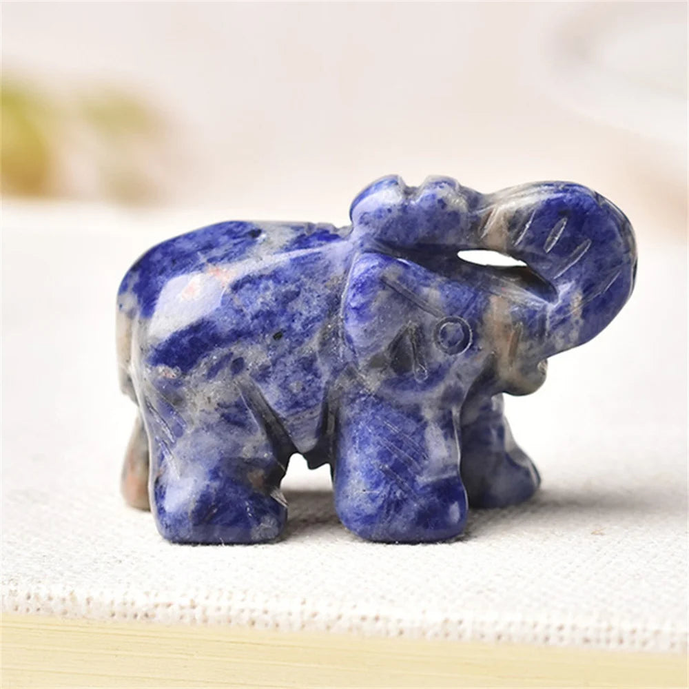 Mini Crystal Elephant Carvings