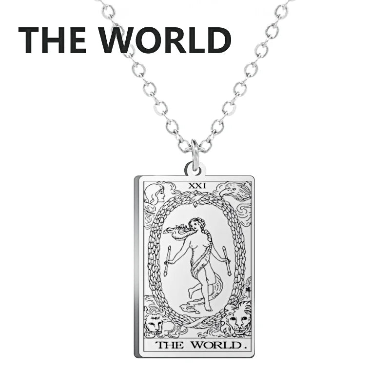 Stainless Steel Tarot Necklaces - Classic Collection - Rhodium, 14k Rose Gold or 18k Yellow Gold Plated