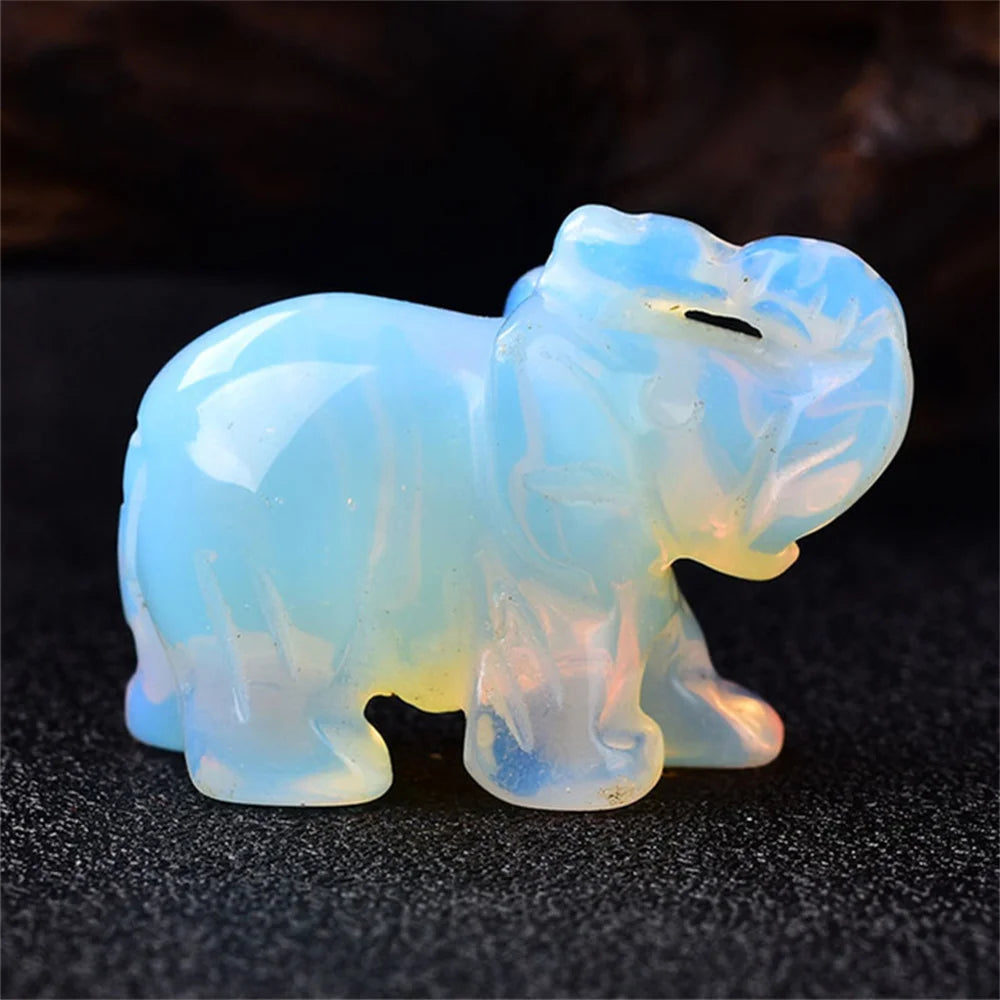Mini Crystal Elephant Carvings