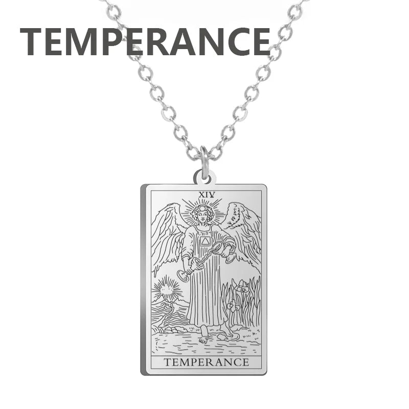 Stainless Steel Tarot Necklaces - Classic Collection - Rhodium, 14k Rose Gold or 18k Yellow Gold Plated