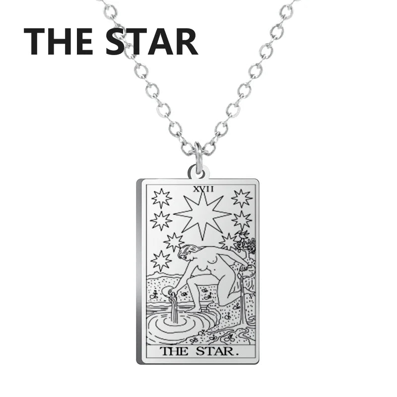 Stainless Steel Tarot Necklaces - Classic Collection - Rhodium, 14k Rose Gold or 18k Yellow Gold Plated