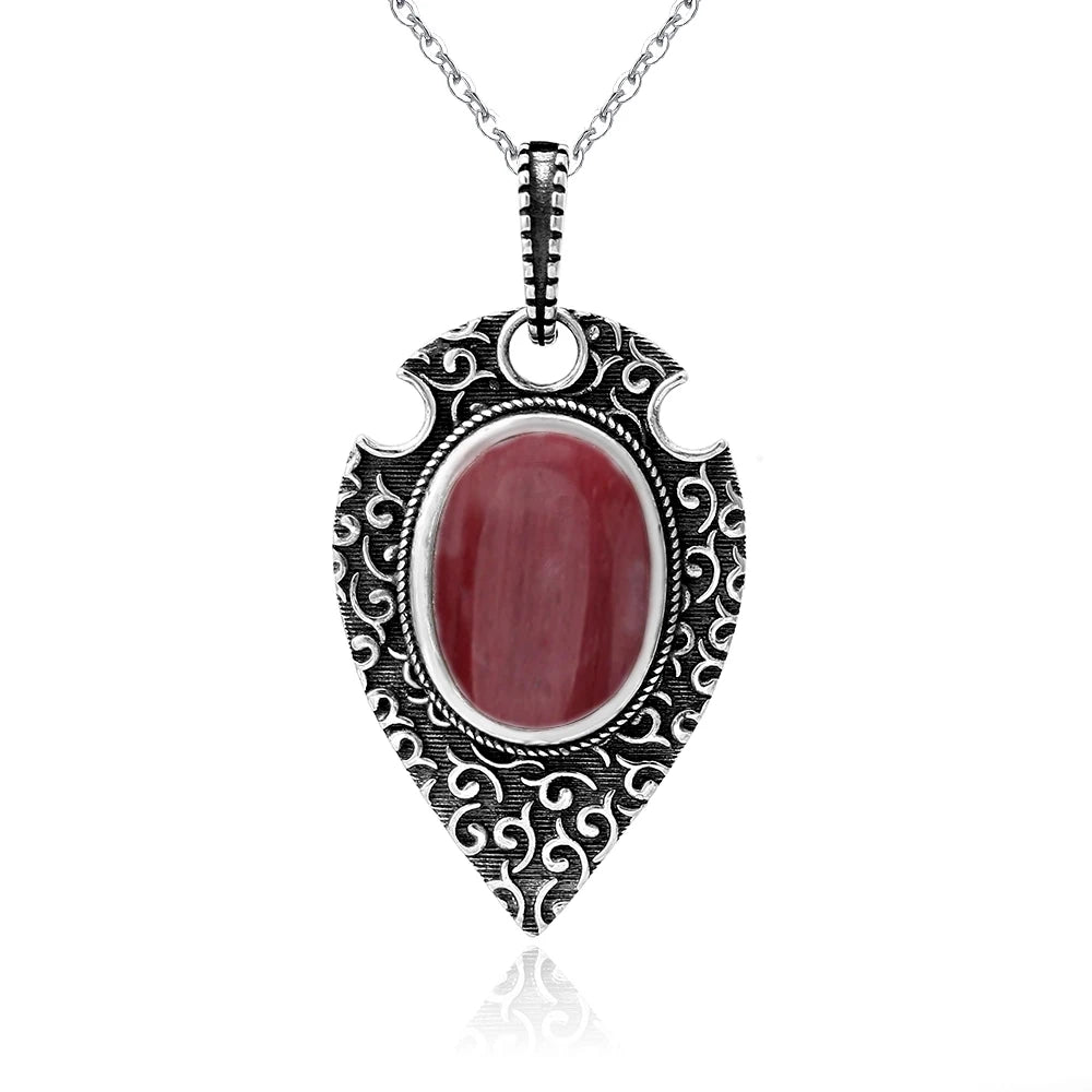 925 Sterling Silver Framed Crystal Necklace - Shield Collection