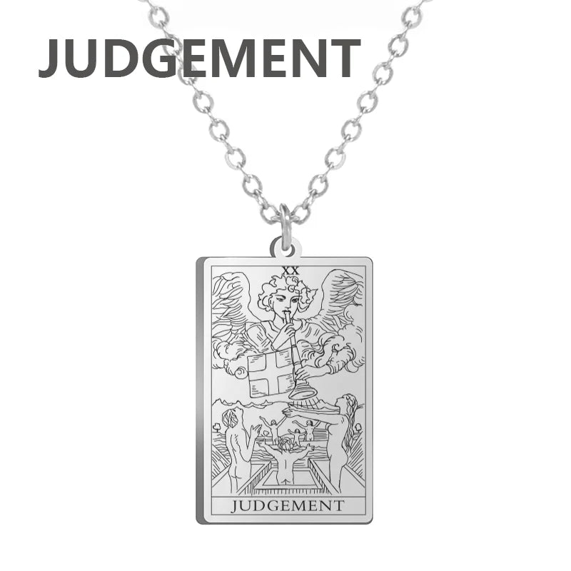 Stainless Steel Tarot Necklaces - Classic Collection - Rhodium, 14k Rose Gold or 18k Yellow Gold Plated