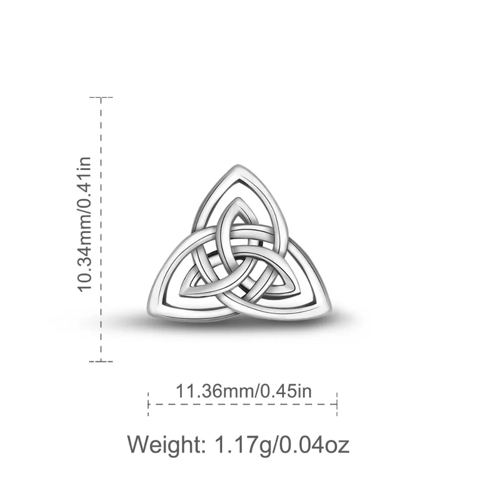 925 Sterling Silver Triquetra Stud Earrings