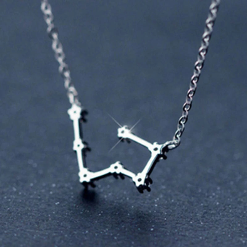 925 Sterling Silver Zircon Necklace - Zodiac Collection