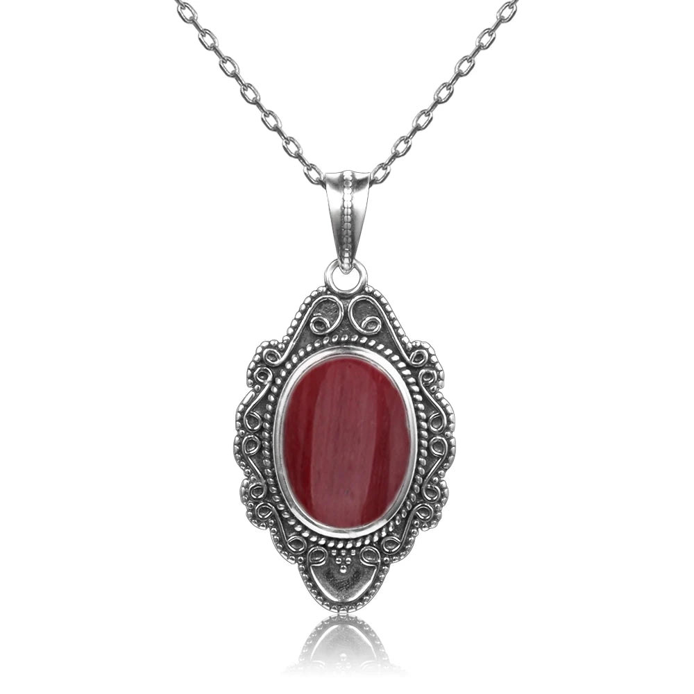 925 Sterling Silver Framed Crystal Necklace - Shield Collection