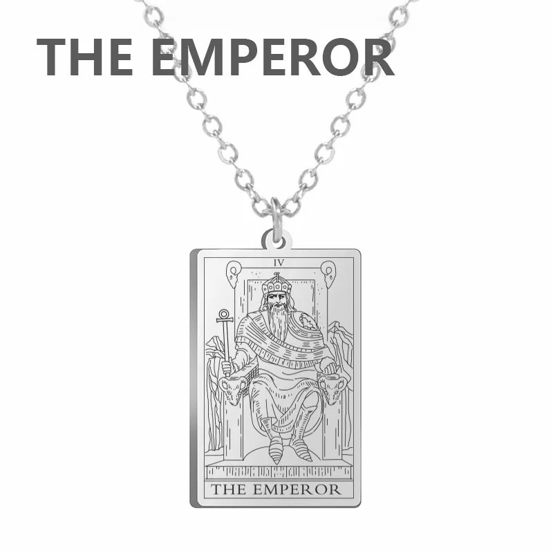 Stainless Steel Tarot Necklaces - Classic Collection - Rhodium, 14k Rose Gold or 18k Yellow Gold Plated