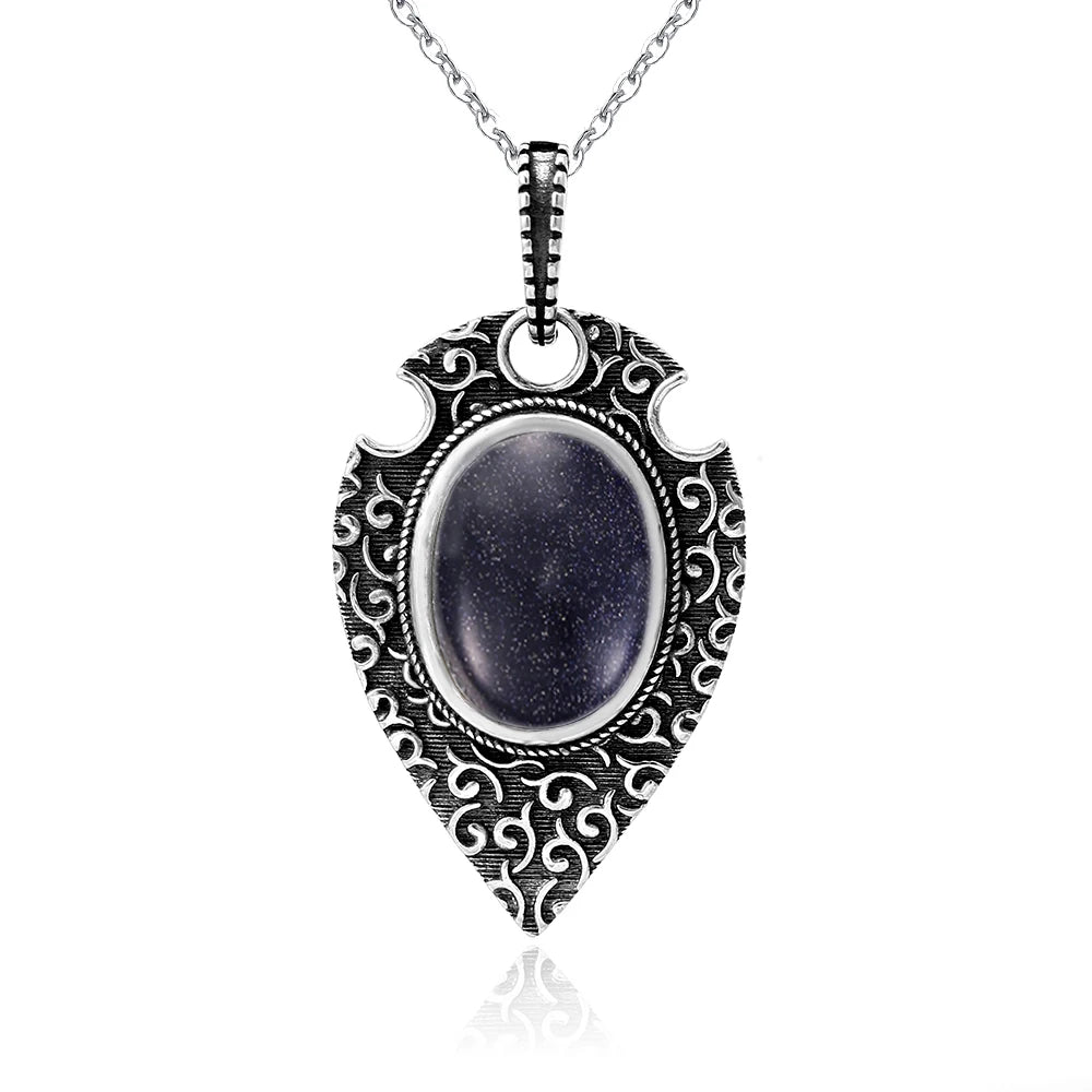 925 Sterling Silver Framed Crystal Necklace - Shield Collection
