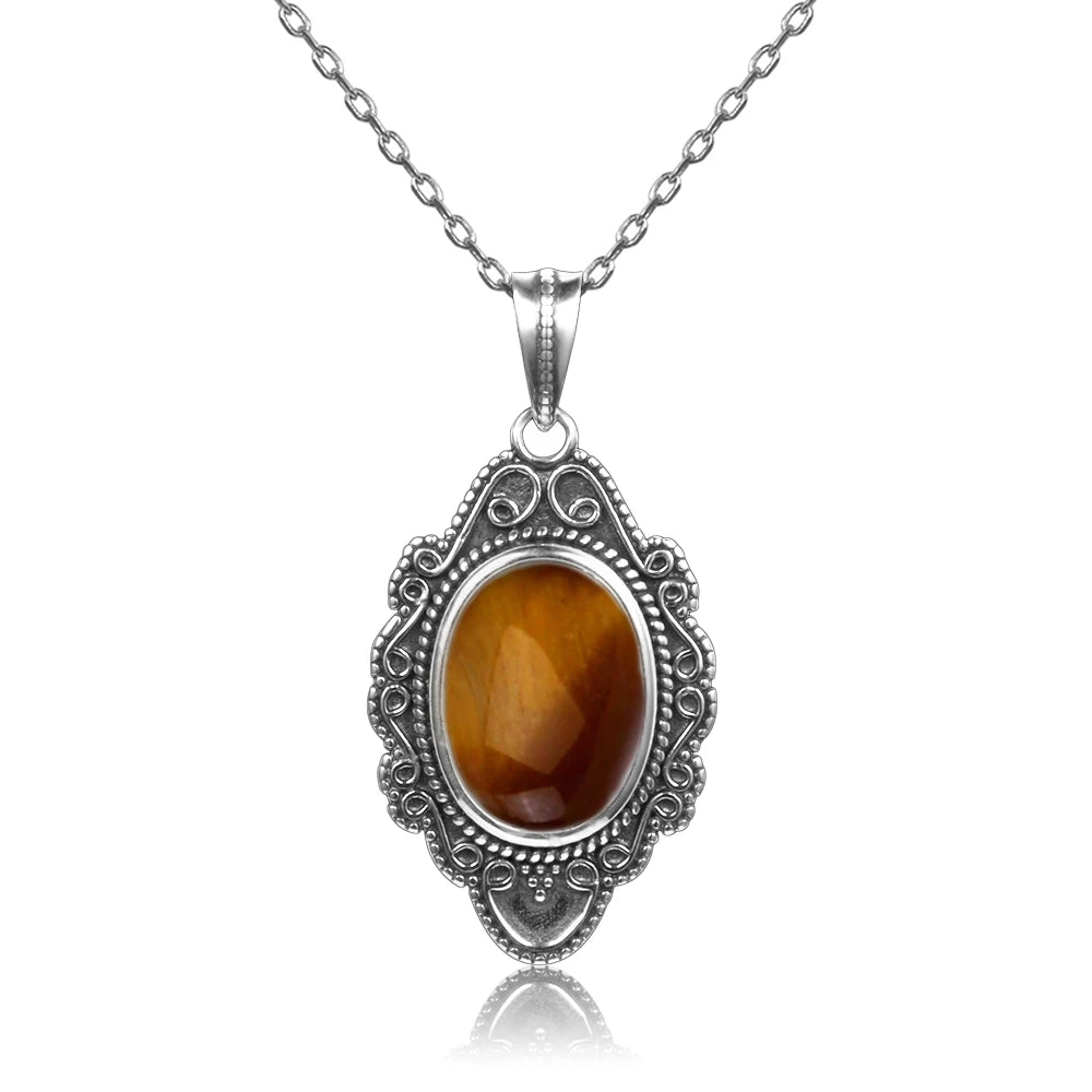 925 Sterling Silver Framed Crystal Necklace - Shield Collection