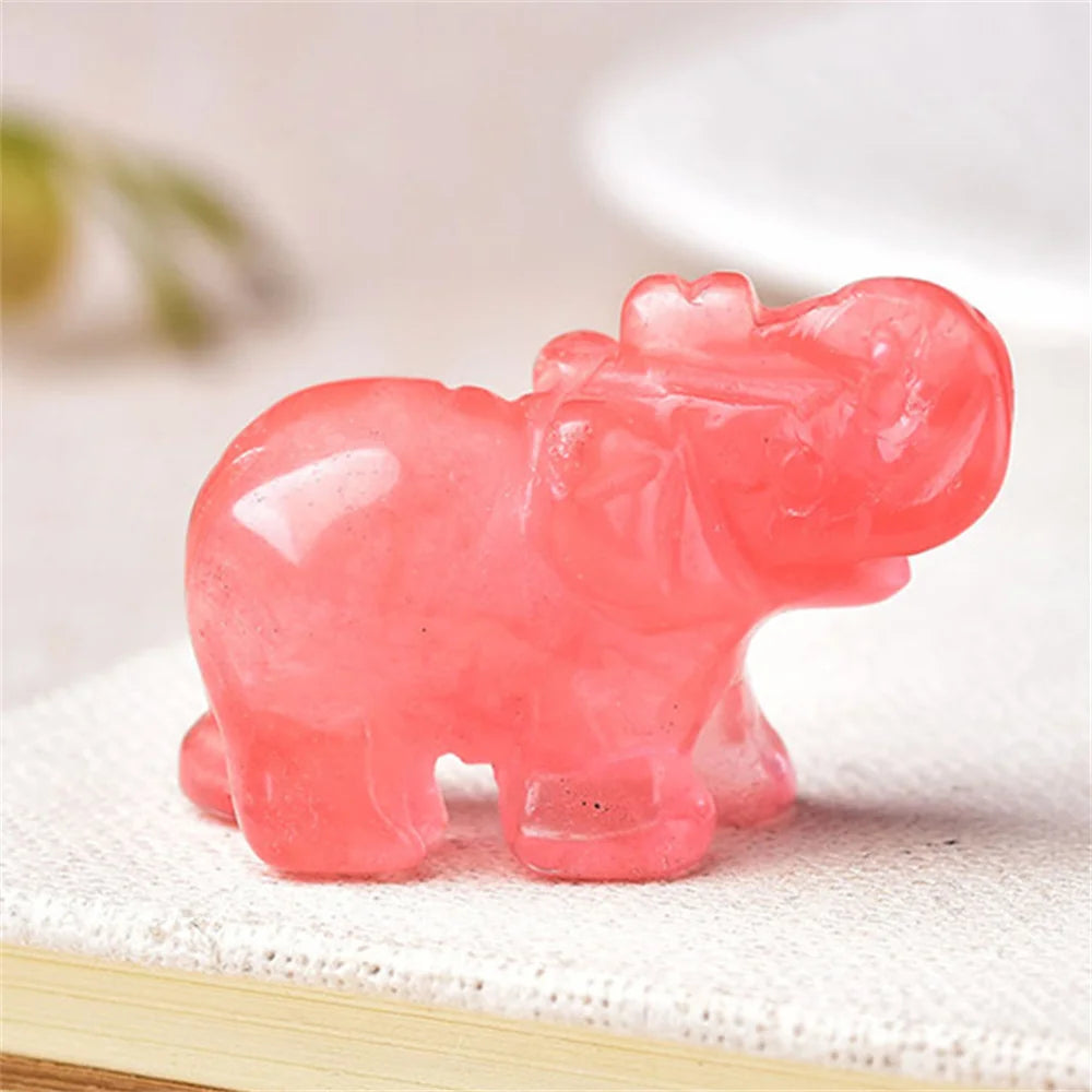 Mini Crystal Elephant Carvings