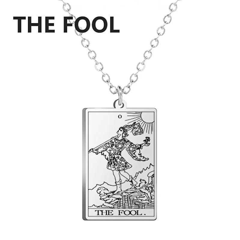 Stainless Steel Tarot Necklaces - Classic Collection - Rhodium, 14k Rose Gold or 18k Yellow Gold Plated