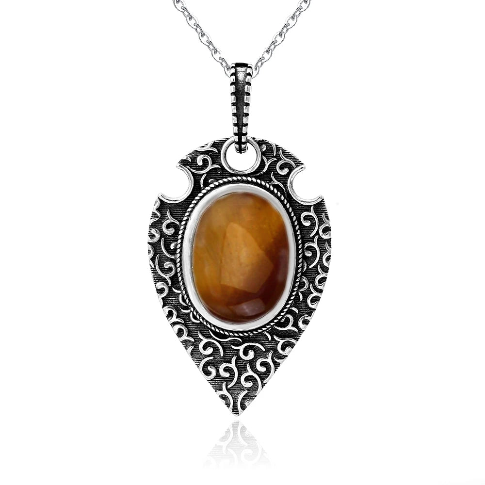 925 Sterling Silver Framed Crystal Necklace - Shield Collection