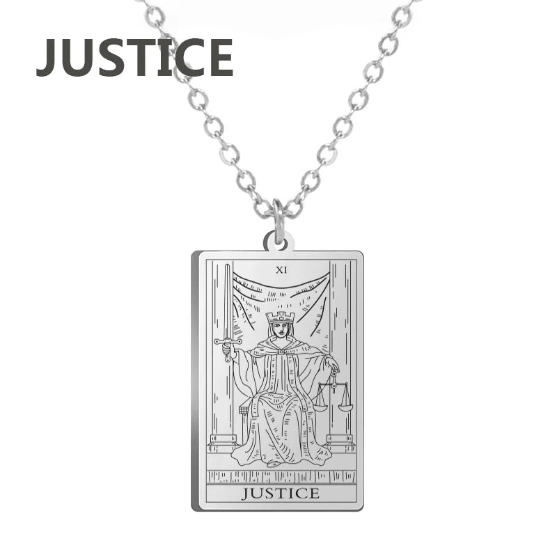 Stainless Steel Tarot Necklaces - Classic Collection - Rhodium, 14k Rose Gold or 18k Yellow Gold Plated
