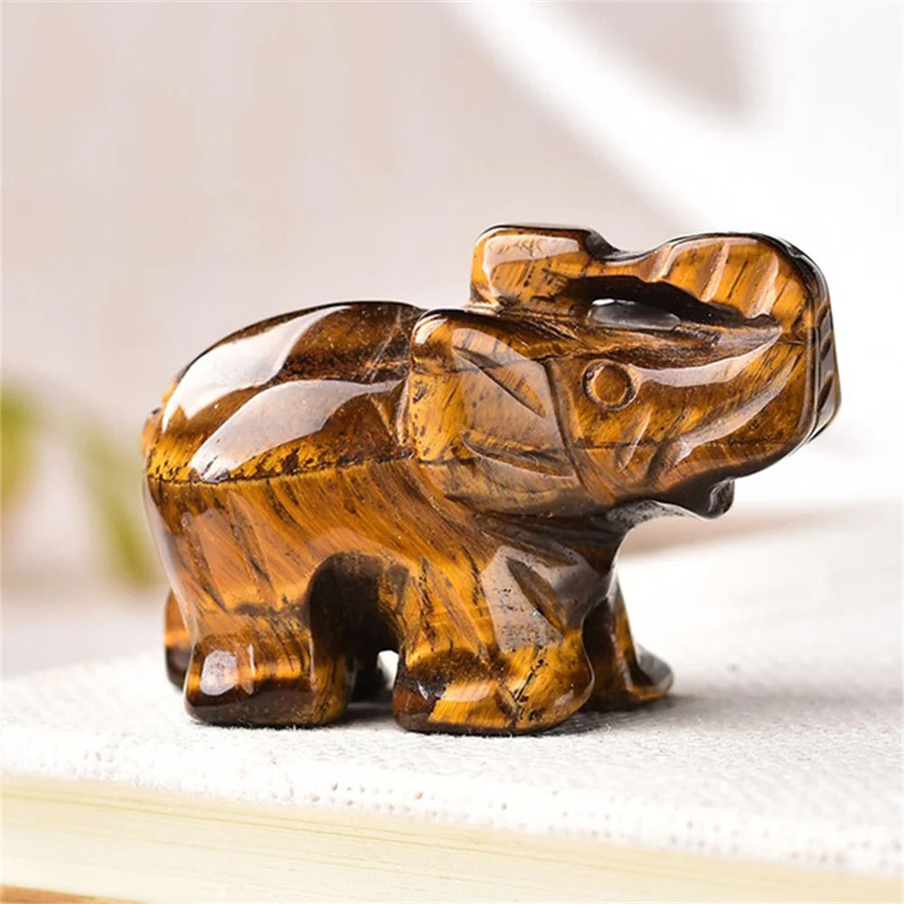 Mini Crystal Elephant Carvings