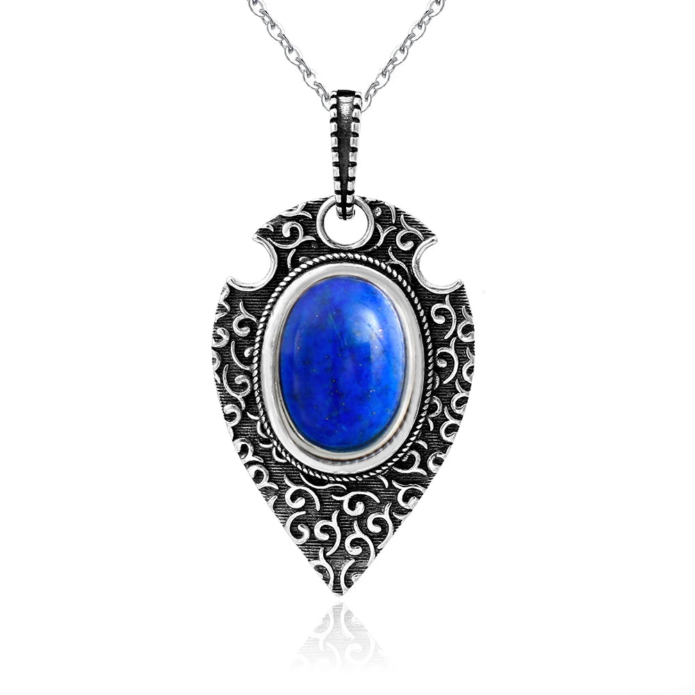 925 Sterling Silver Framed Crystal Necklace - Shield Collection