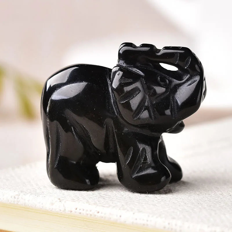 Mini Crystal Elephant Carvings