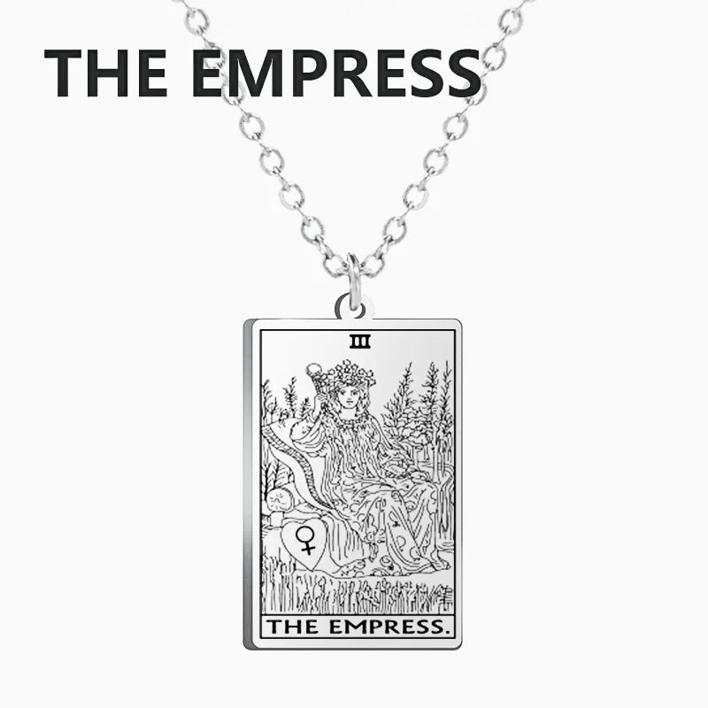 Stainless Steel Tarot Necklaces - Classic Collection - Rhodium, 14k Rose Gold or 18k Yellow Gold Plated