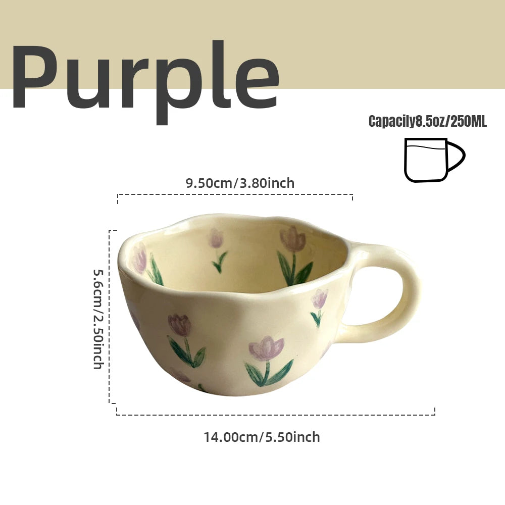 Handmade Floral Tea Cup - 8.5oz
