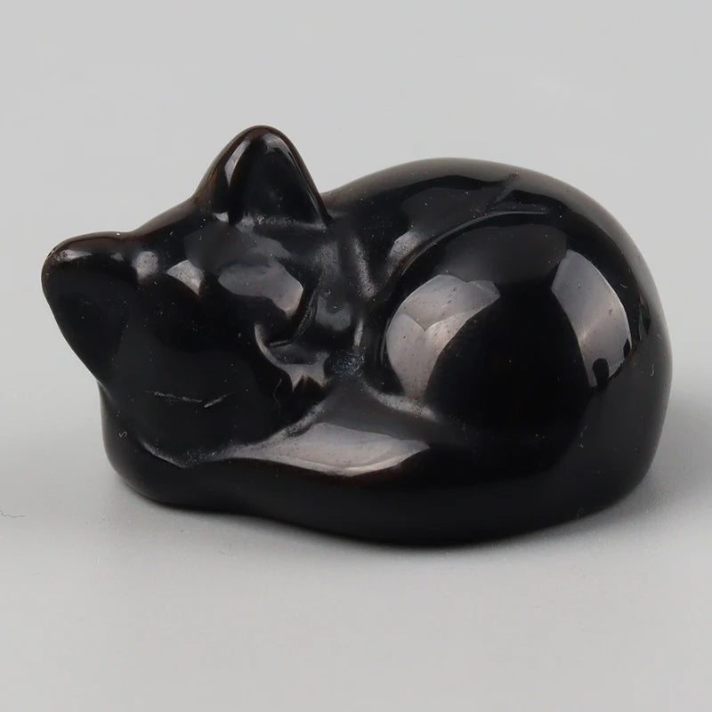Mini Sleeping Kitty Carvings