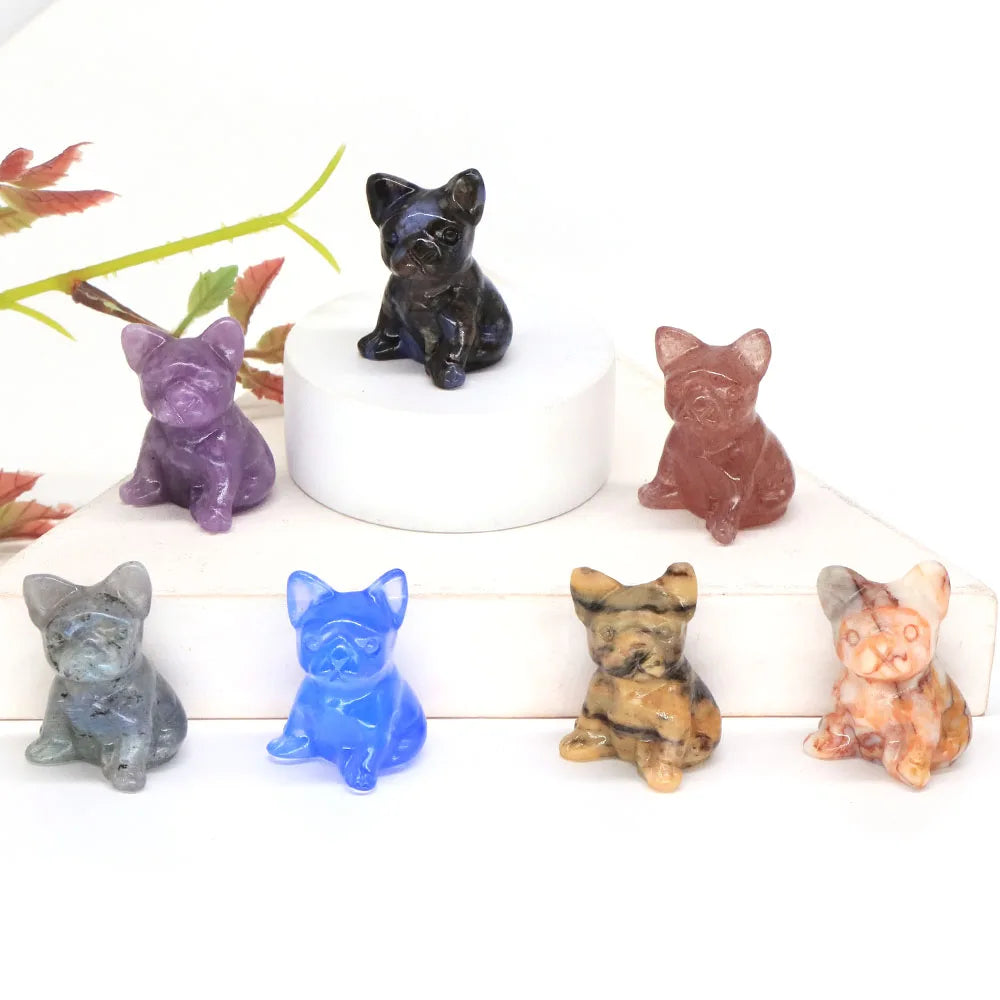Mini French Bulldog Crystal Carvings