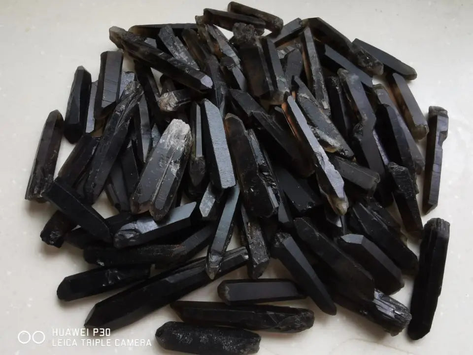 RARE Himalayan Black Smokey Quarts Crystal Point Specimens
