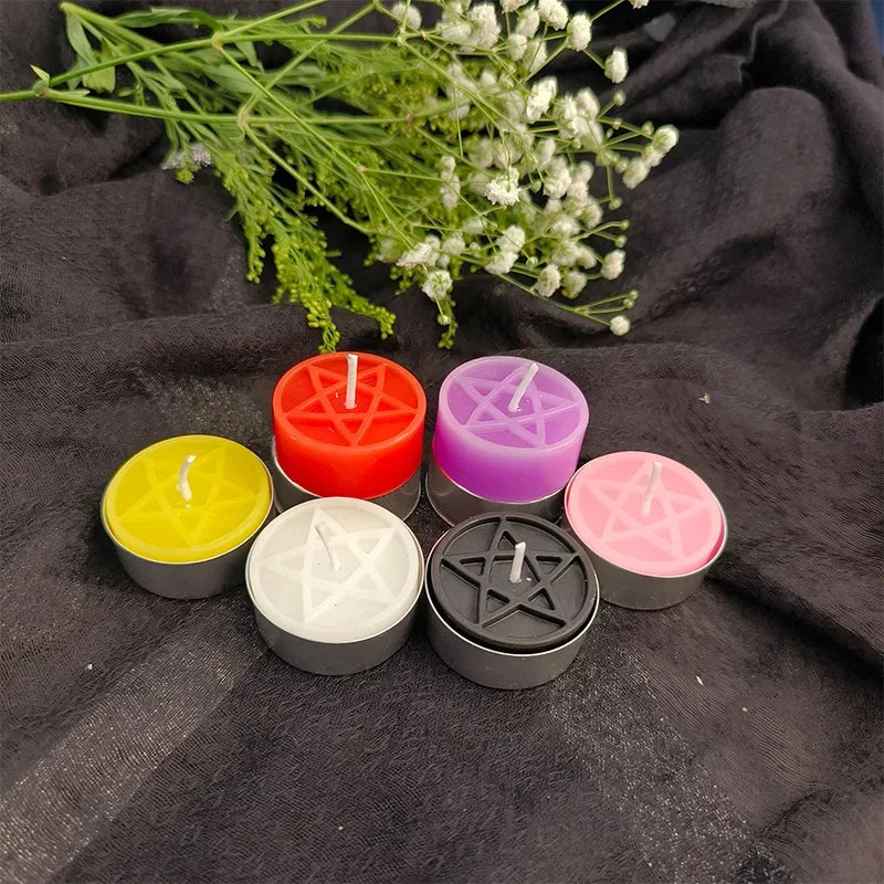 Pentagram Beeswax Tealight Candle