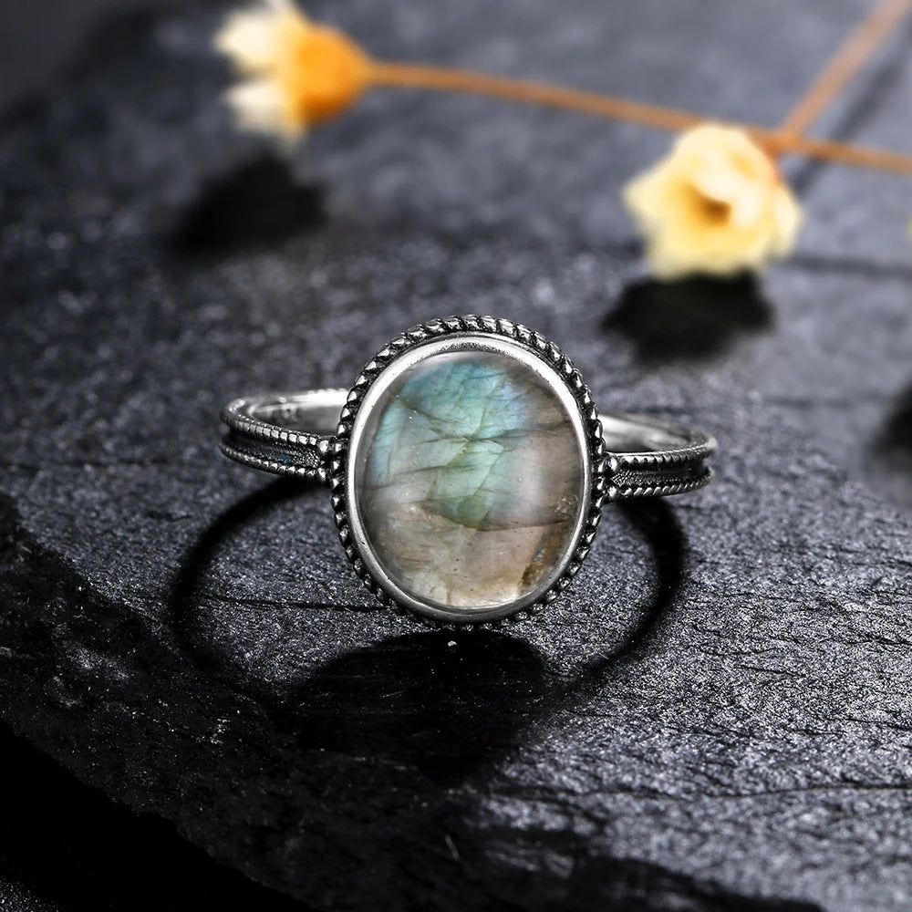 925 Sterling Silver Rings - Labradorite Collection - non-plated