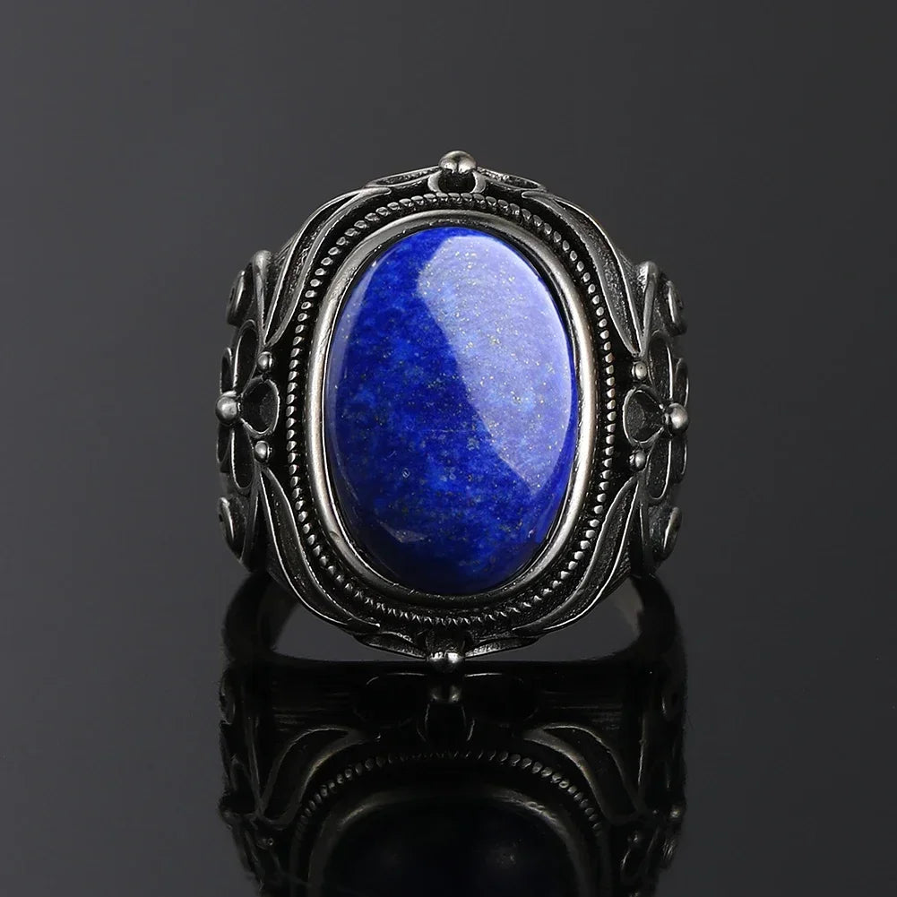 925 Sterling Silver Rings - Lapis Lazuli Collection - non-plated