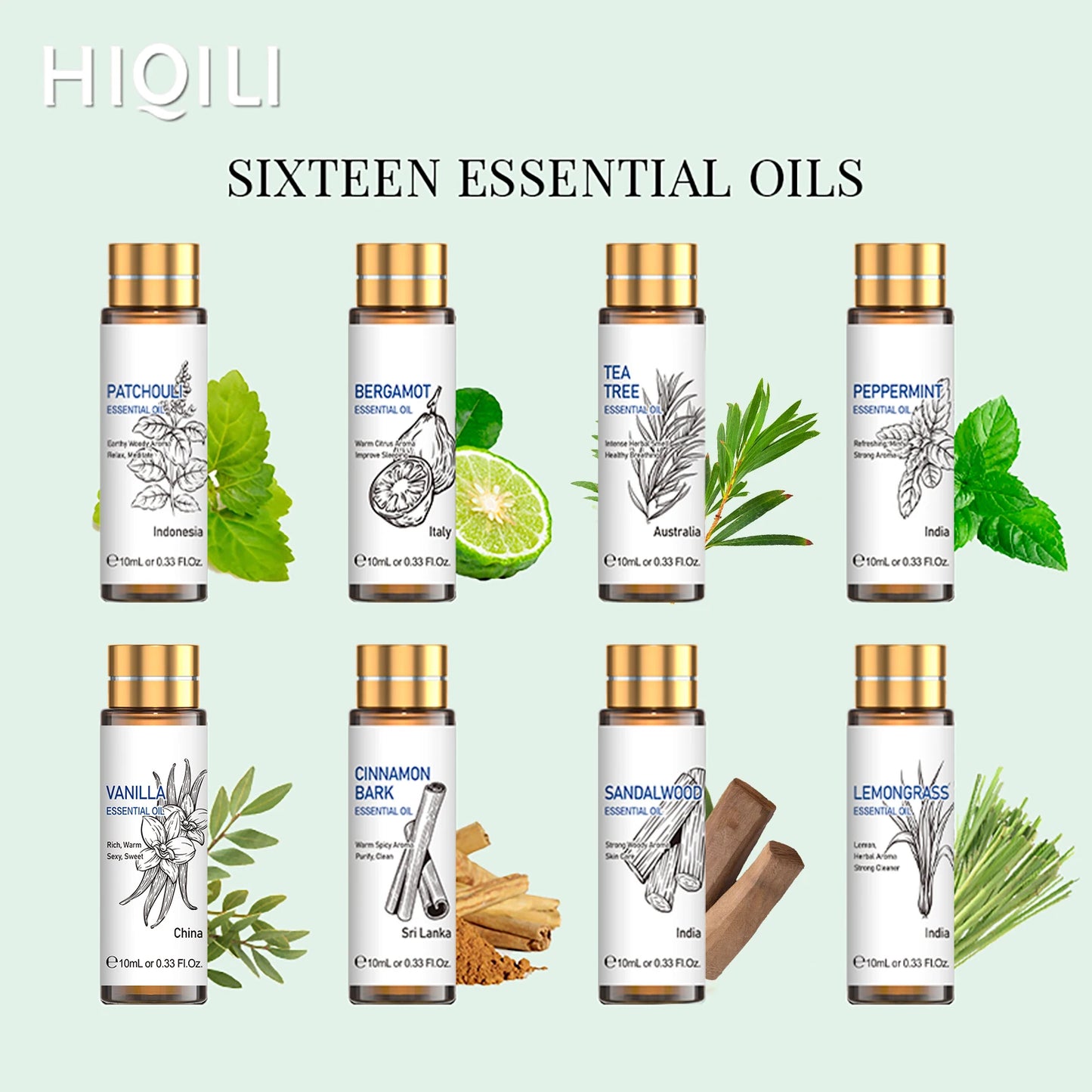 Essential Oils Set - 16 x 10ml Each - Hiqili Collection
