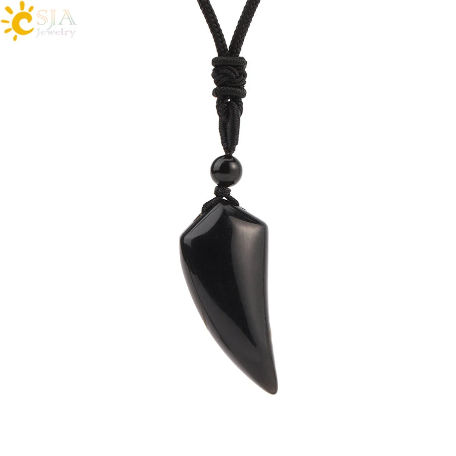 Crystal Dog Tooth Pendant Necklace