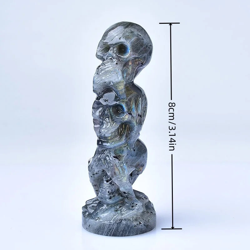 Stacked Skulls Crystal Carvings