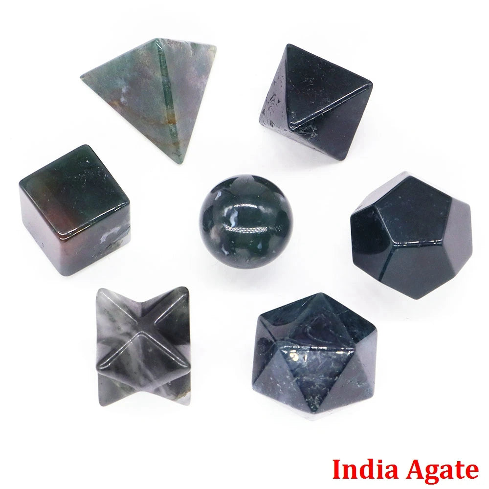 7 Piece Sacred Geometry Crystal Carving Sets