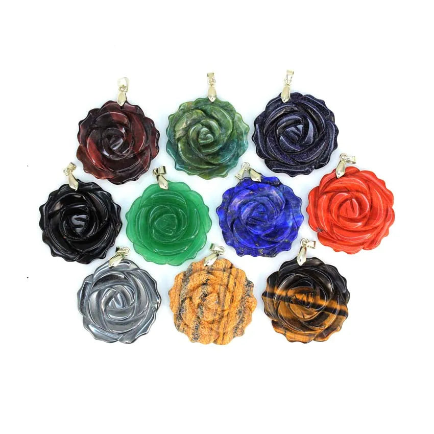 Crystal Rose Necklace With Chain