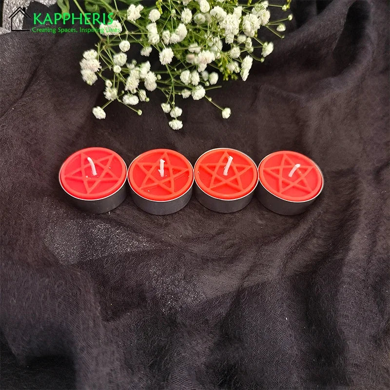 Pentagram Beeswax Tealight Candle