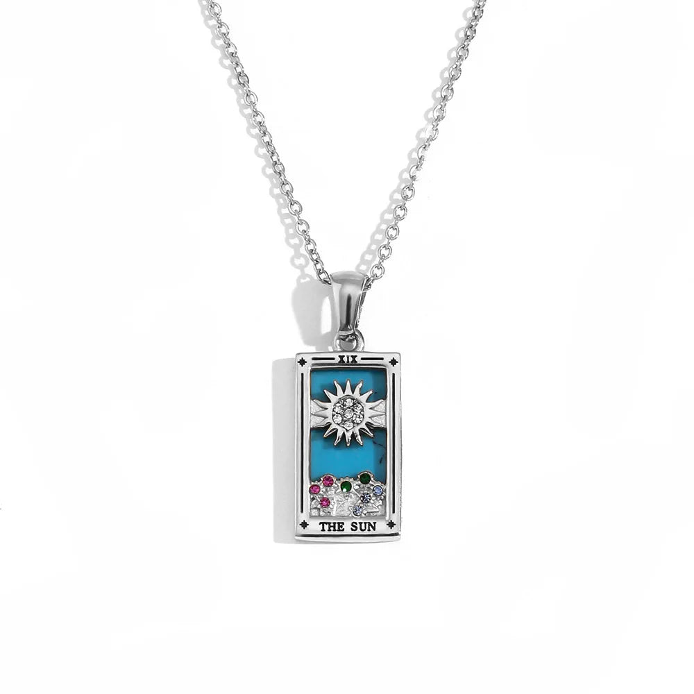 Stainless Steel Tarot Necklaces - Etherial Collection - Rhodium or 18k Gold Plated
