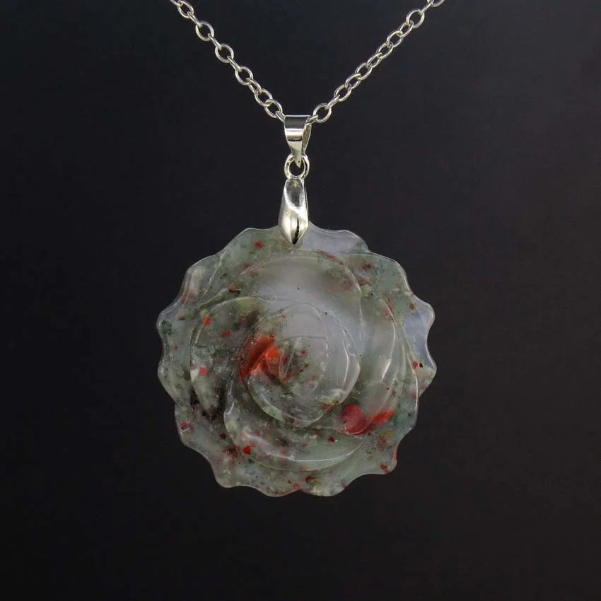 Crystal Rose Necklace With Chain