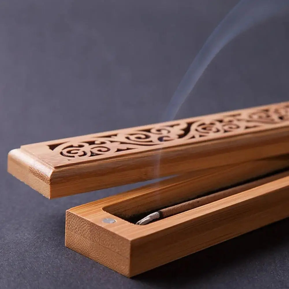 Bamboo Anti-Ash Incense Burner Box