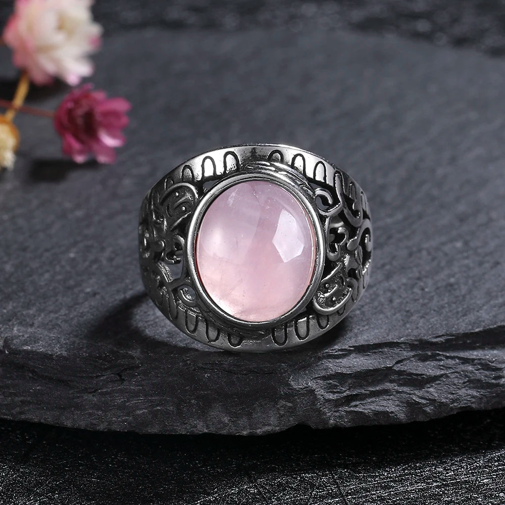 925 Sterling Silver Rings - Rose Quartz Collection - non-plated